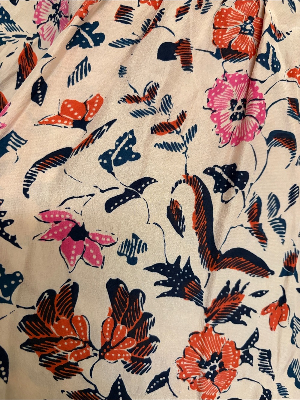 Natalie Martin Peach Floral Peasant Blouse - Picture 4 of 4